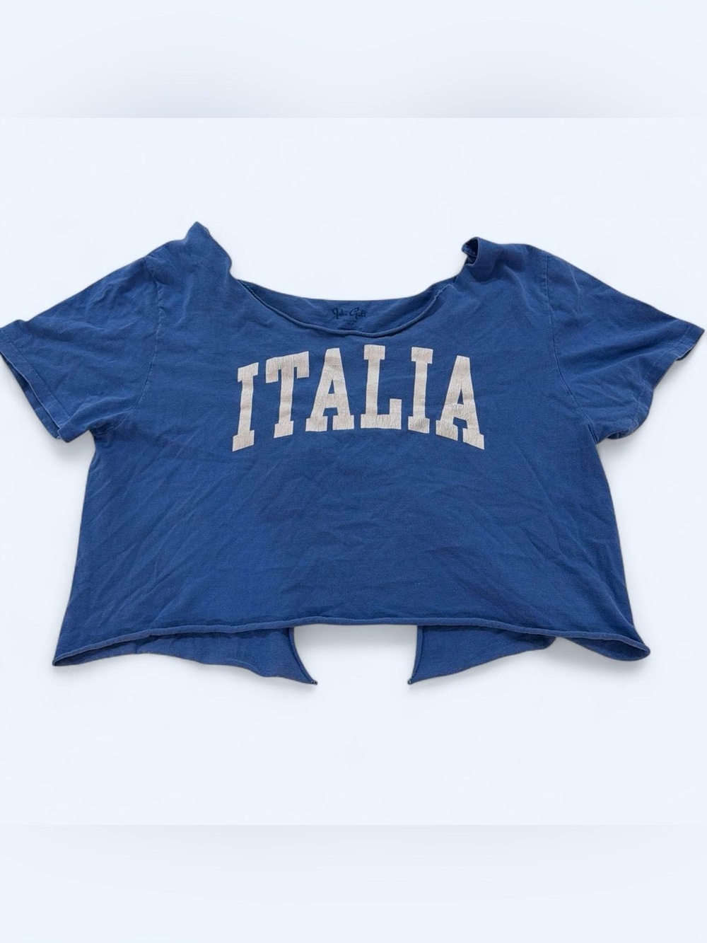 Brandy Melville Blue "ITALIA" Cropped Tee